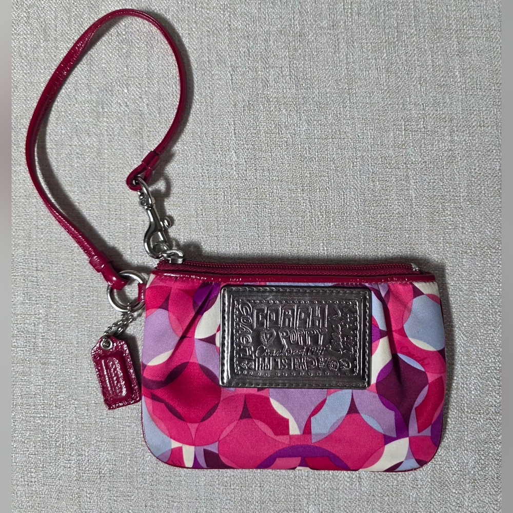 Coach Poppy Optic Art Small Wristlet | Signature Logo Canvas | Early 2010s